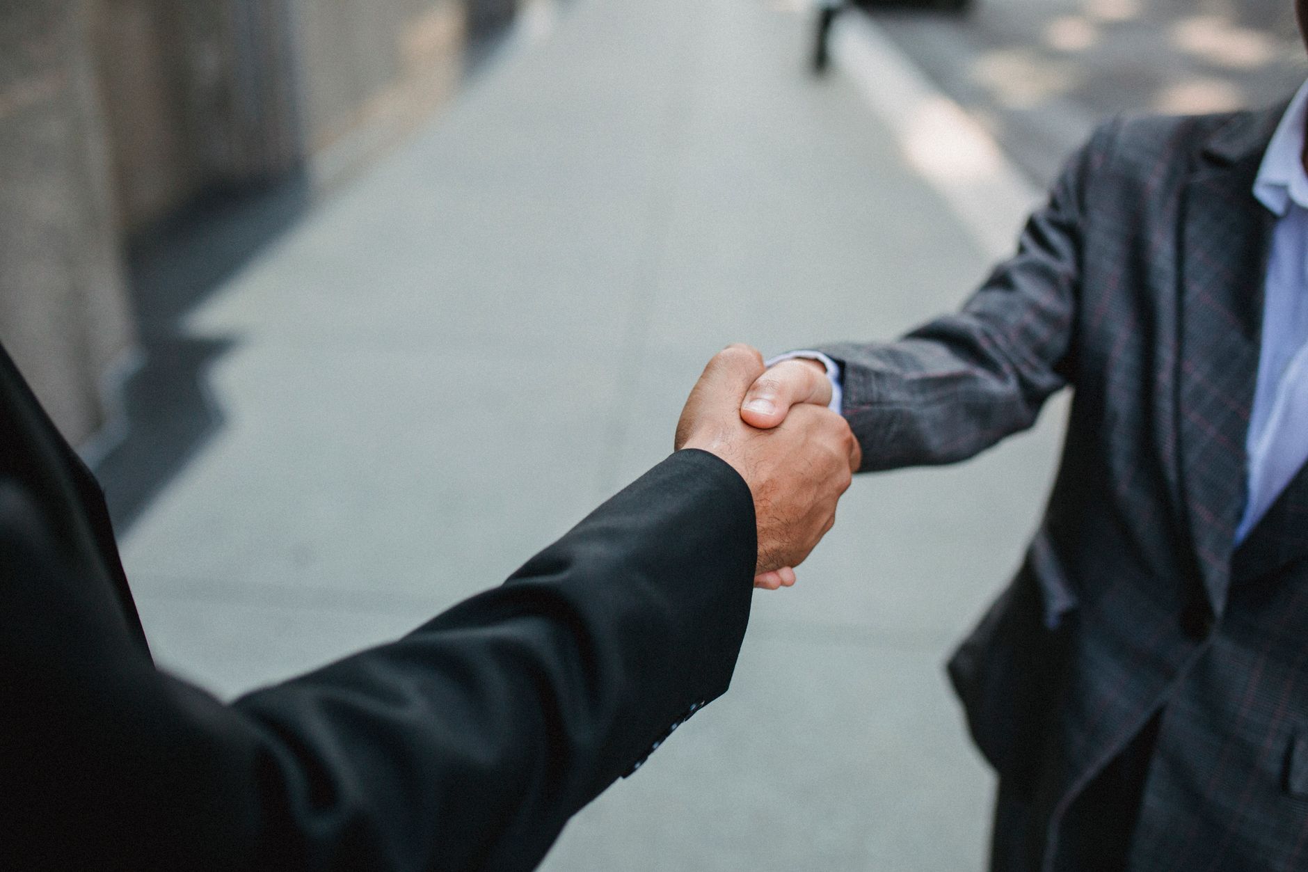 Two people meeting in a business setting