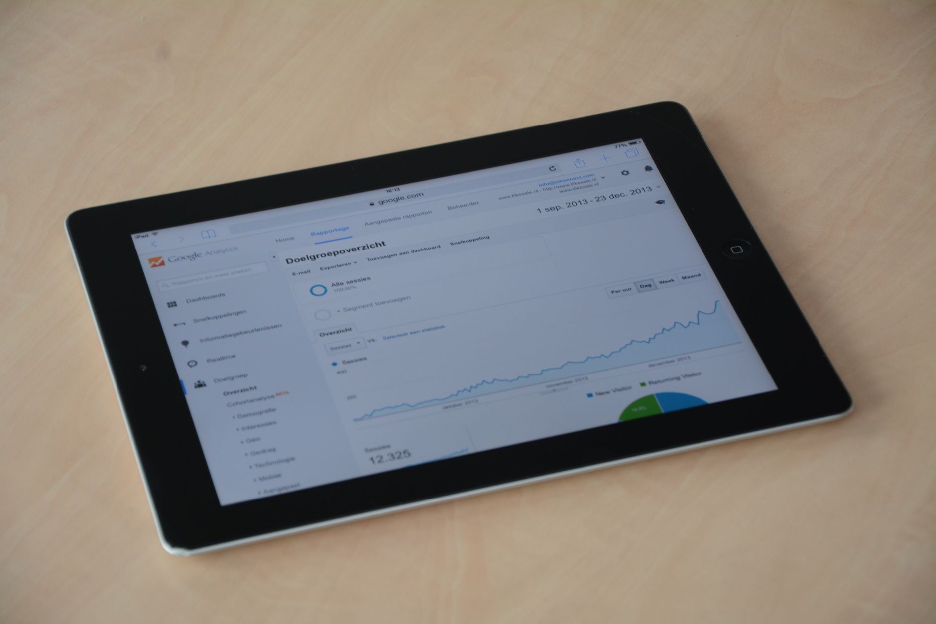 Charts and figures shown on a tablet